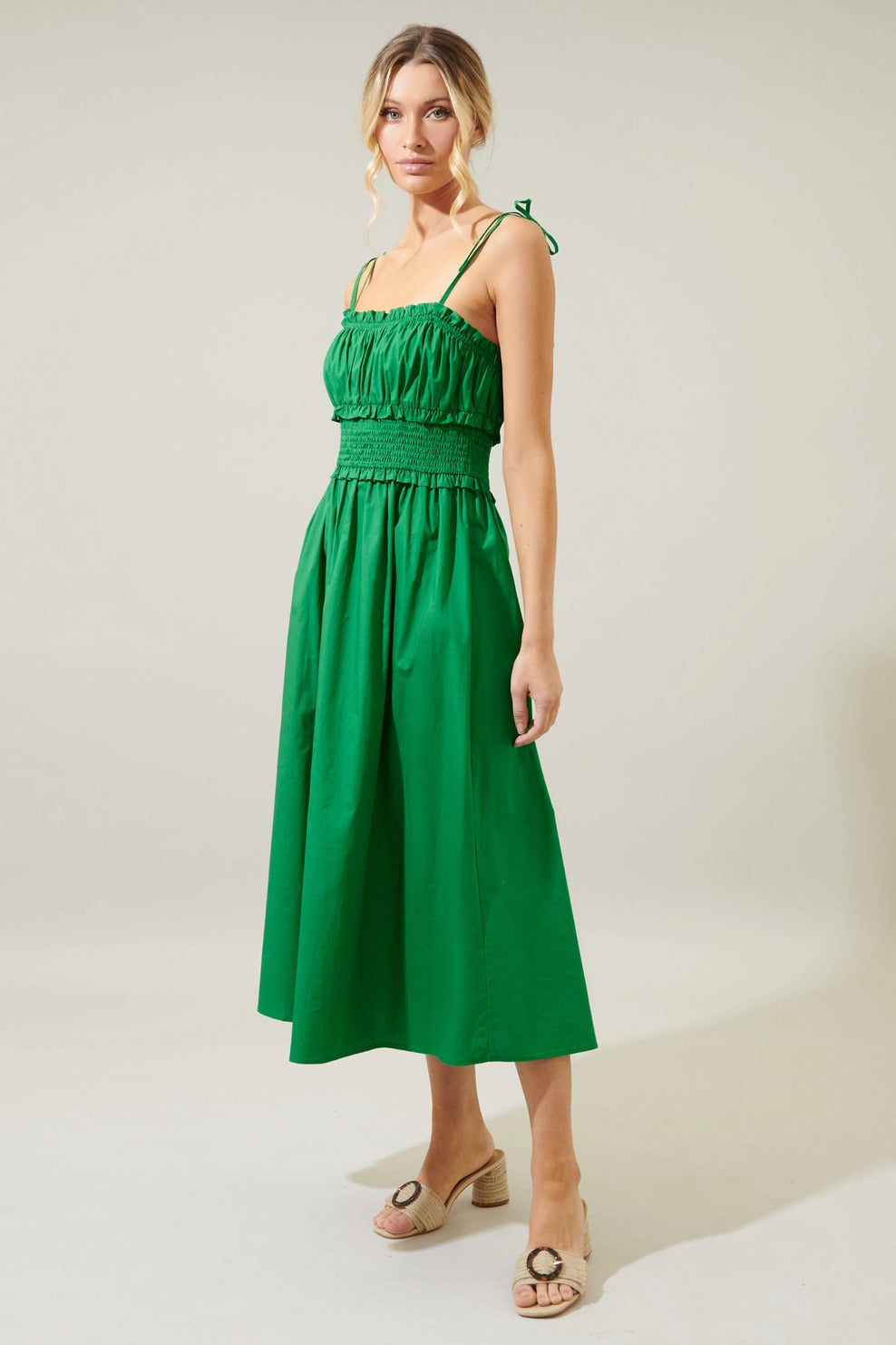 Esmeralda Poplin Midi Dress