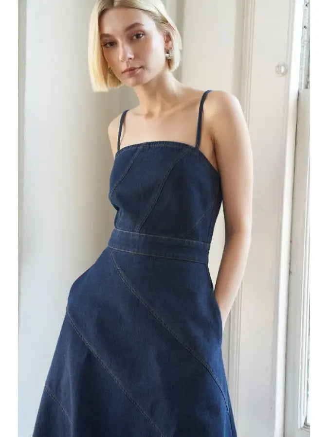 Stella Midi Denim Dress – Happily Style•ish