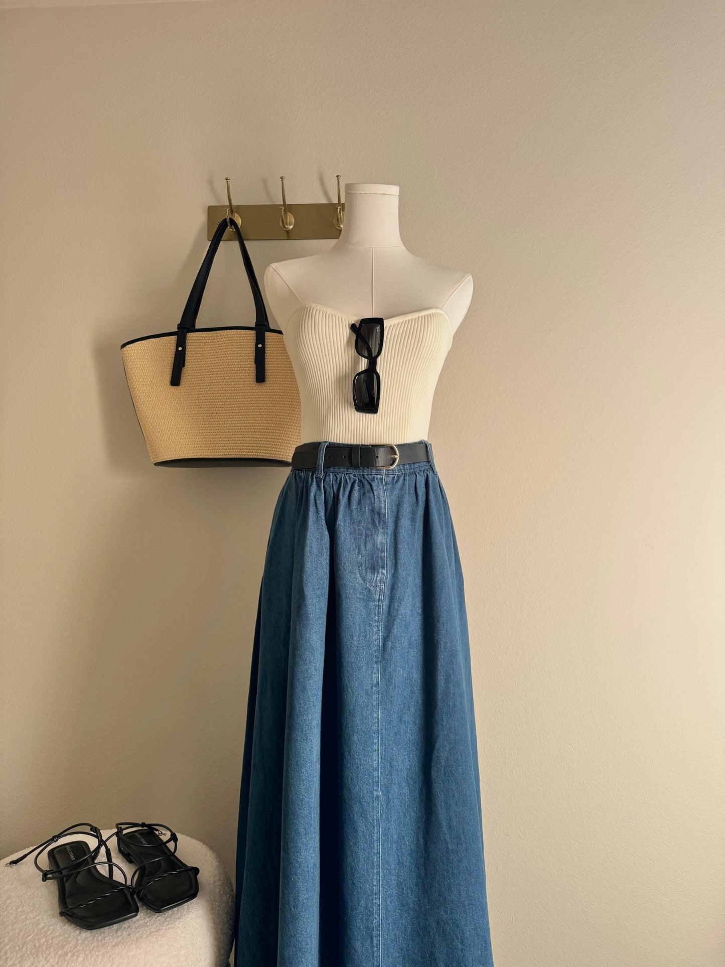 The Luna Maxi Denim Skirt