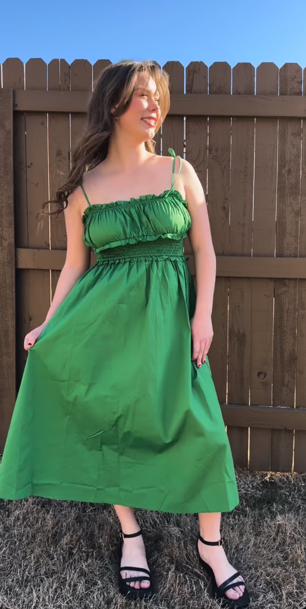 Esmeralda Poplin Midi  Dress